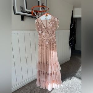 Mac Duggal Blush Floral Dress